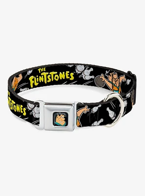 The Flintstones Fred Bowling Pins Seatbelt Buckle Dog Collar