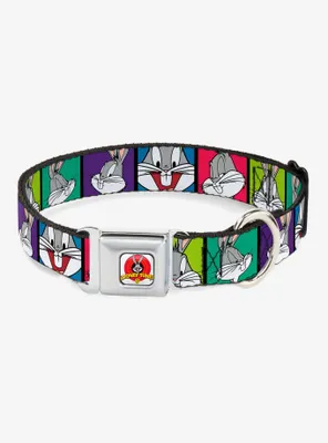 Looney Tunes Bugs Bunny Expression Blocks Seatbelt Buckle Dog Collar