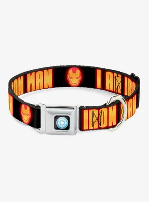 Marvel Iron Man I Am Seatbelt Buckle Dog Collar