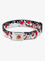 Looney Tunes Sylvester The Cat Gray Seatbelt Buckle Dog Collar