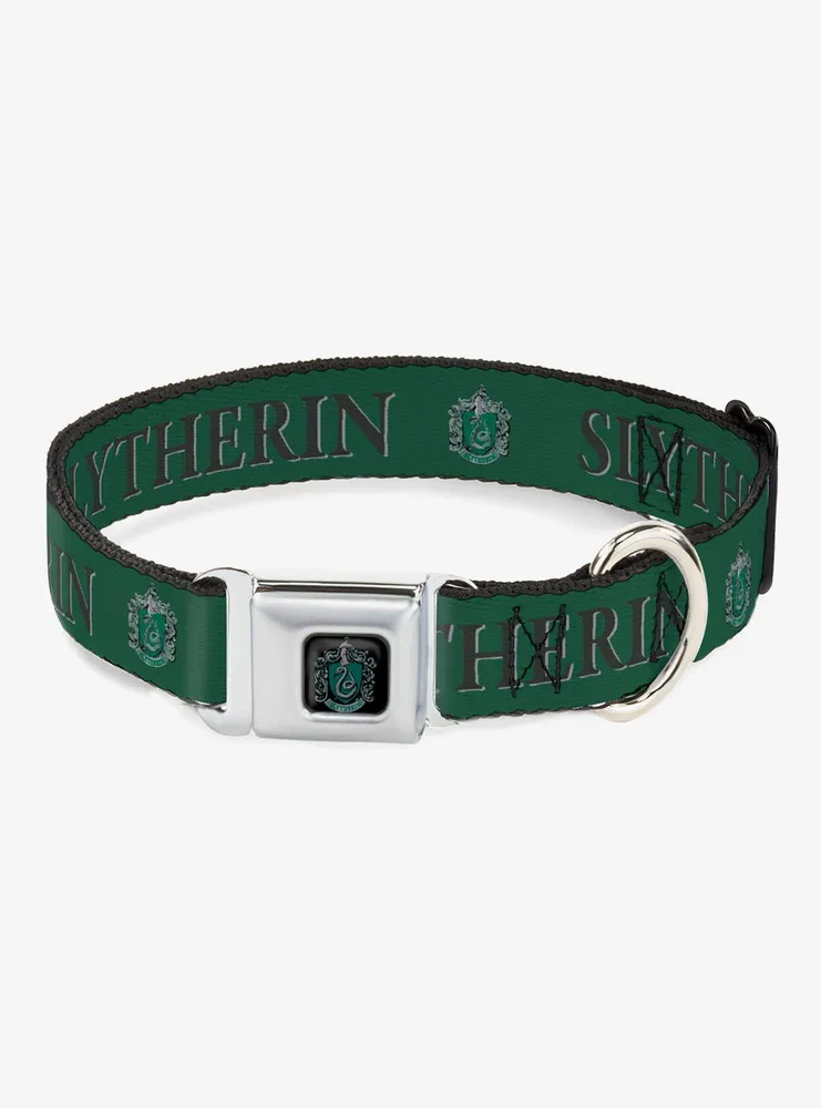 Harry Potter Slytherin Crest Green Black Seatbelt Buckle Dog Collar