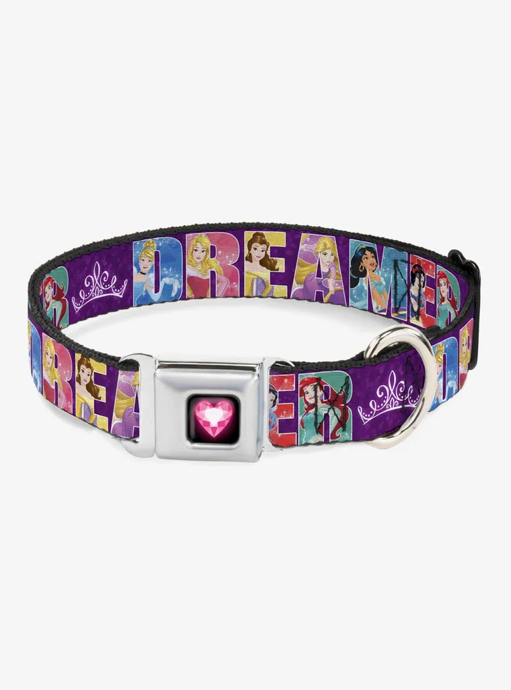 Disney Princess Sparkling Tiara Seatbelt Buckle Dog Collar