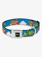 The Flintstones And Rubbles Group Seatbelt Buckle Dog Collar