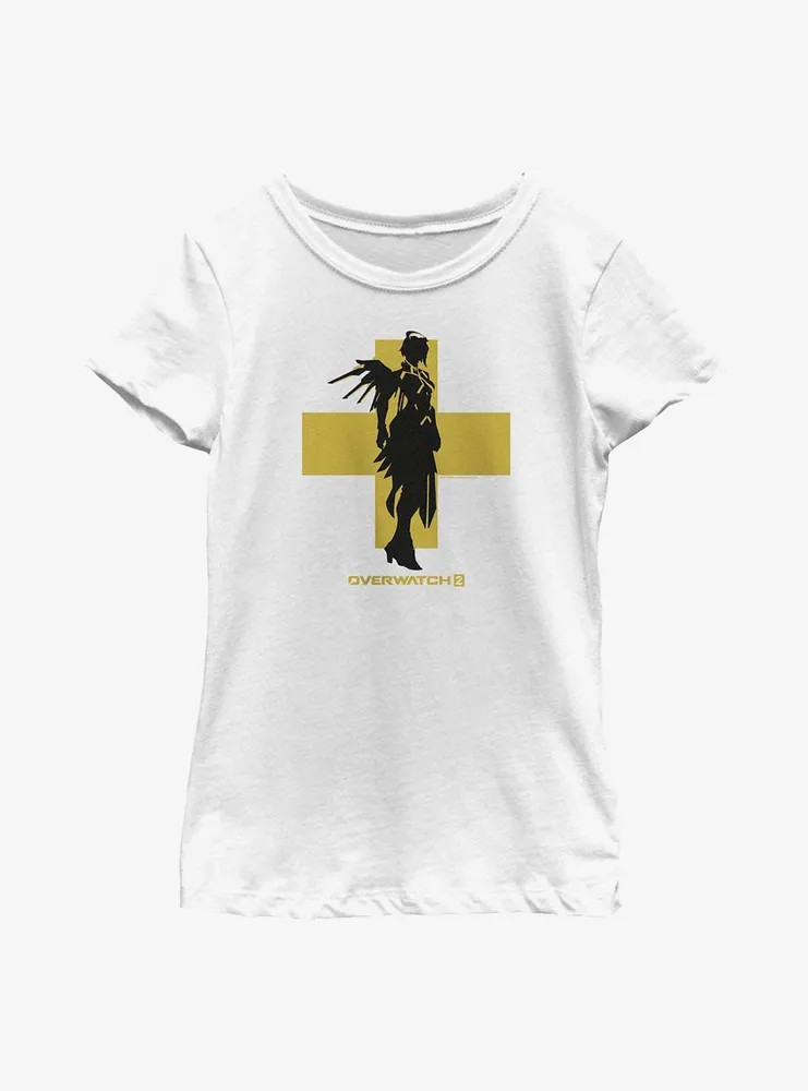 Overwatch 2 Mercy Silhouette Youth Girls T-Shirt