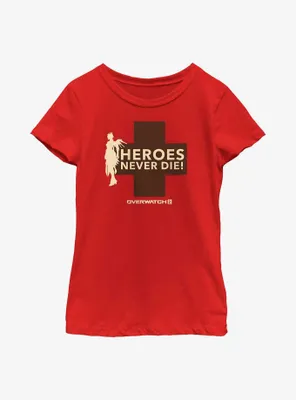 Overwatch 2 Mercy Heroes Never Die Youth Girls T-Shirt