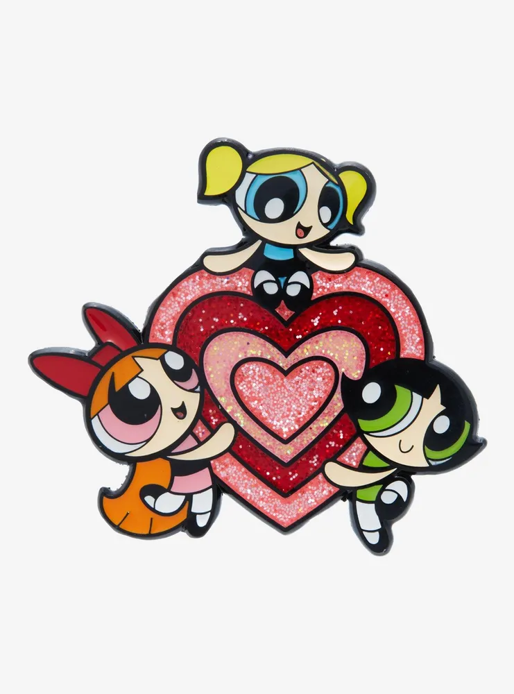 The Powerpuff Girls Glitter Heart Enamel Pin - BoxLunch Exclusive