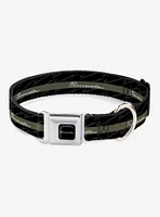 Barracuda Script Stripe Monogram Seatbelt Buckle Dog Collar