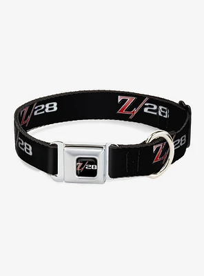 1969 Camaro Z 28 Emblem Black Silvers Red Seatbelt Buckle Dog Collar