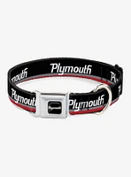 Plymouth Text Stripe Seatbelt Buckle Dog Collar