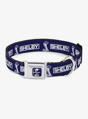 Shelby Box And Super Snake Cobra White Seatbelt Buckle Dog Collar