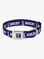 Shelby Box And Super Snake Cobra White Seatbelt Buckle Dog Collar