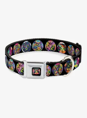 Cat Portraits Stylized Seatbelt Buckle Dog Collar