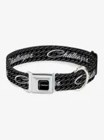 Challenger Repeat Text Seatbelt Buckle Dog Collar