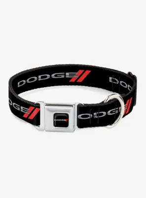 Dodge Red Rhombus Repeat Seatbelt Buckle Dog Collar