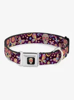 Mariposa Calaveras Seatbelt Buckle Dog Collar