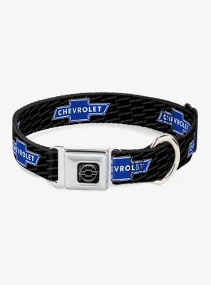 Chevy Bowtie Repeat Text Seatbelt Buckle Dog Collar
