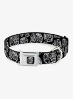 The Dust Of Living Ii Sugar Skulls Seatbelt Buckle Dog Collar