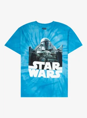 Star Wars The Mandalorian Blue Tie-Dye T-Shirt