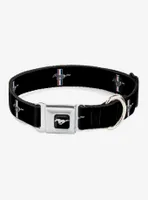Ford Mustang Bars Logo Repeat Seatbelt Buckle Dog Collar