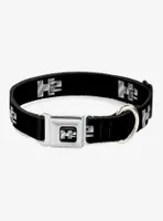 H2 Black Silver Logo Seatbelt Buckle Dog Collar