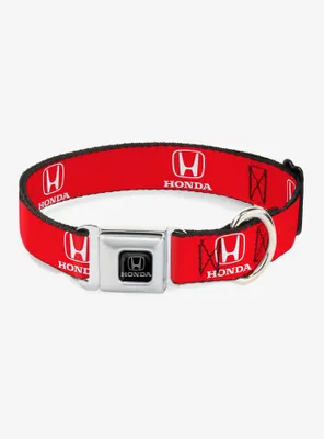 Honda Logo Red White Seatbelt Buckle Dog Collar