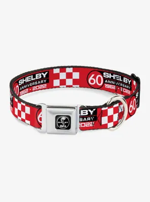 Shelby 60Th Anniversary Checker Seatbelt Buckle Dog Collar