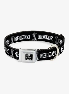 Shelby Box Logo And Super Snake Cobra Seatbelt Buckle Dog Collar