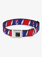 Grateful Dead Steal Your Face Lightning Bolt Seatbelt Buckle Dog Collar