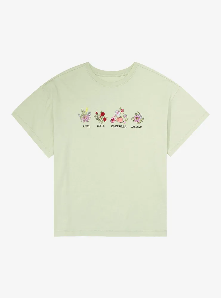 Disney Princess Floral Icon Women's Plus T-Shirt - BoxLunch Exclusive