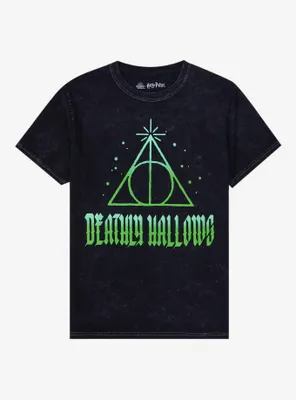 Harry Potter Deathly Hallows Heavy Metal Font Boyfriend Fit Girls T-Shirt