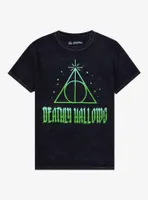 Harry Potter Deathly Hallows Heavy Metal Font Boyfriend Fit Girls T-Shirt