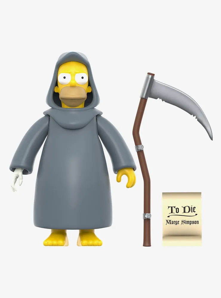 Super7 ReAction The Simpsons Treehouse of Horror Grim Reaper Homer Figure