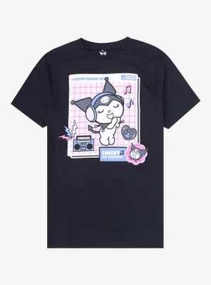 Kuromi Pixel Music Boyfriend Fit Girls T-Shirt