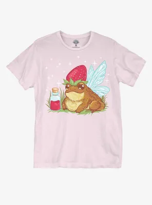Frog Fairy With Strawberry Hat Girls Crop T-Shirt By A. Ziggies
