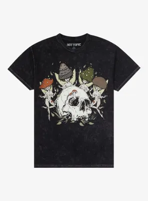 Fairy Skull Wash Boyfriend Fit Girls T-Shirt