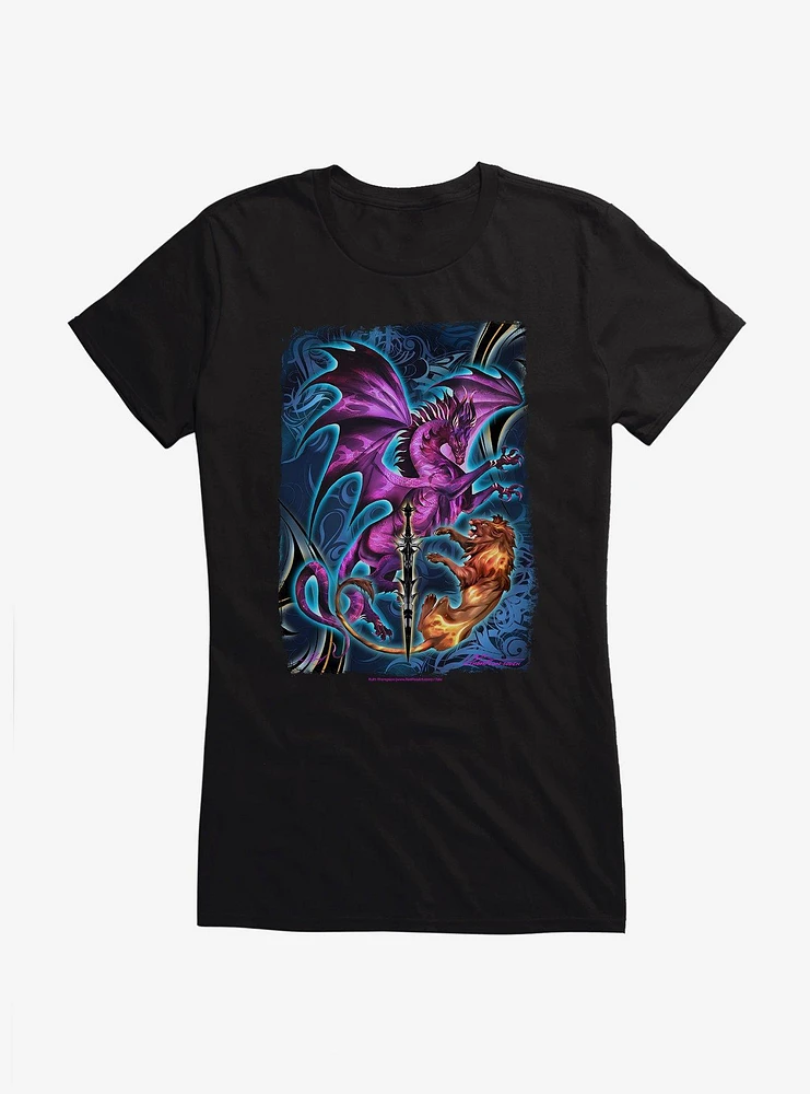 Dragonblade Lionblade Girls T-Shirt by Ruth Thompson