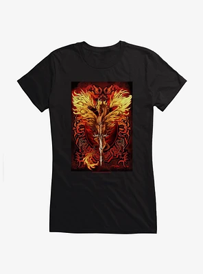 Dragonblade Flameblade Girls T-Shirt by Ruth Thompson