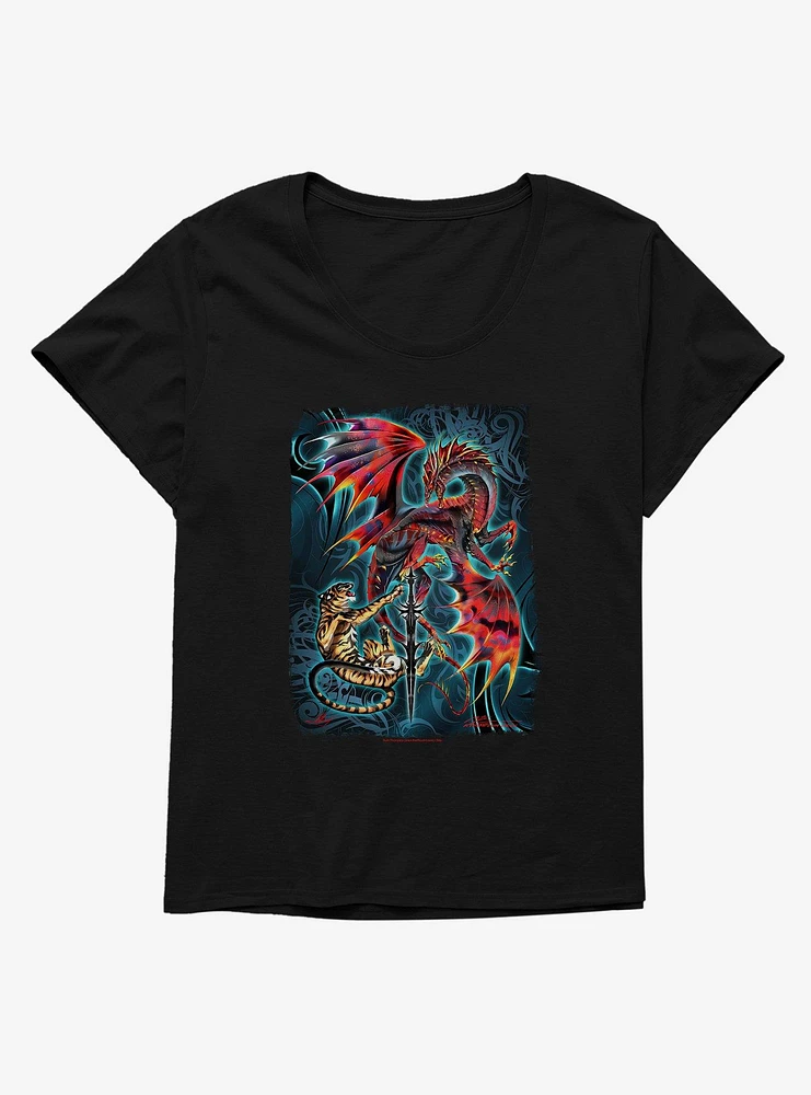 Dragonblade Tigerblade Girls T-Shirt Plus by Ruth Thompson