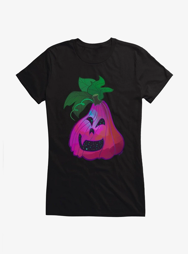 Celestial Pink Pumpkin Girls T-Shirt by Rose Catherine Khan