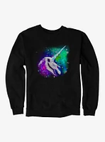 Cosmic Rainbow Unicorn Skull Sweatshirt by Rose Catherine Khan