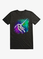 Cosmic Rainbow Unicorn Skull T-Shirt by Rose Catherine Khan