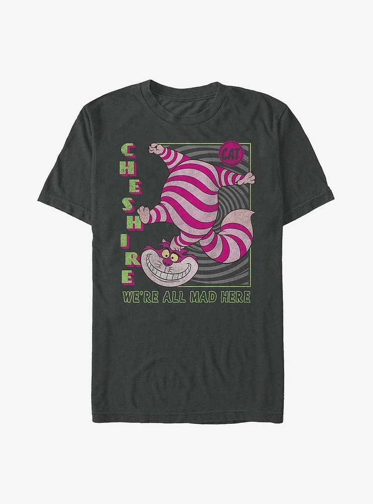 Disney Alice Wonderland Cheshire Cat We're All Mad Here T-Shirt