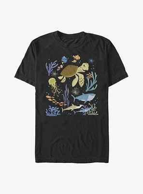 Disney Pixar Finding Nemo Sea Scene Poster T-Shirt