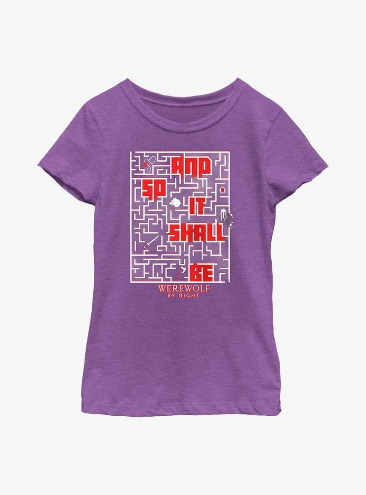 Marvel Studios' Special Presentation: Werewolf By Night And So It Shall Be Maze Youth Girls T-Shirt