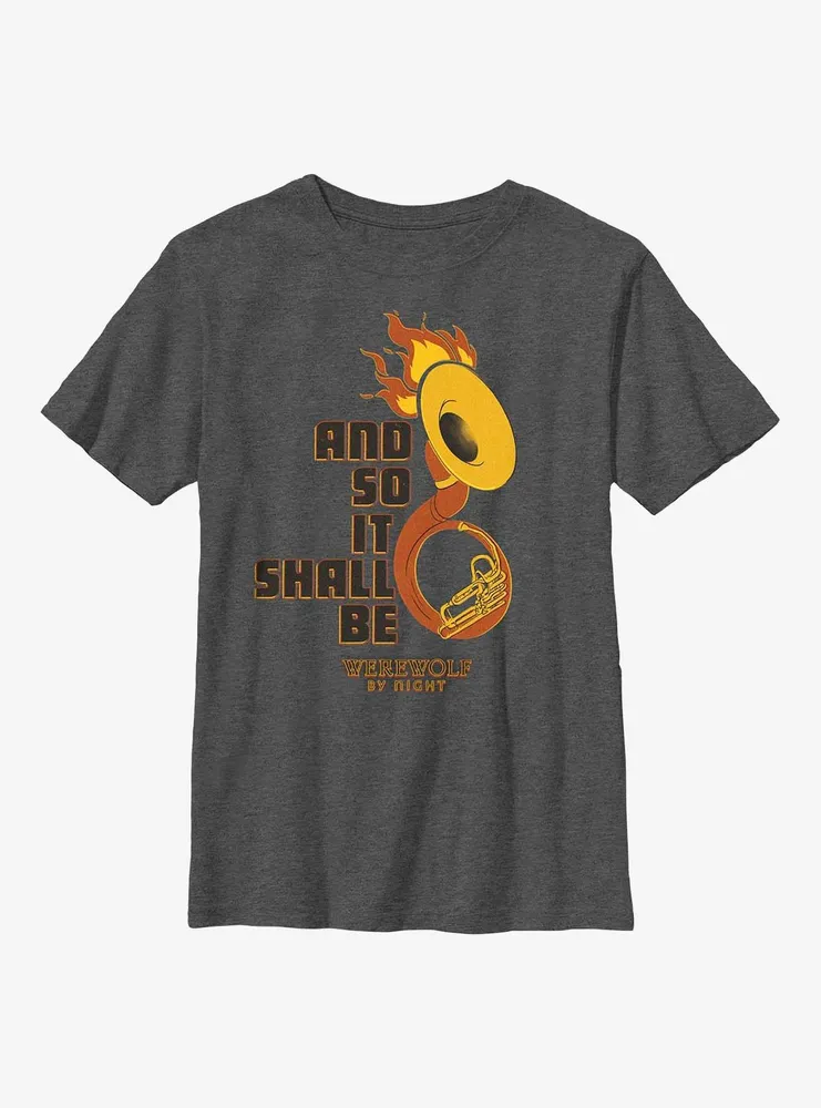 Marvel Studios' Special Presentation: Werewolf By Night Flaming Horn Youth T-Shirt