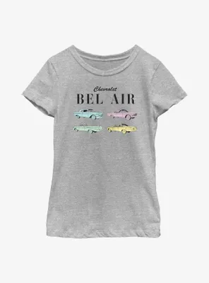 General Motors Chevy Bel Air Stack Youth Girls T-Shirt