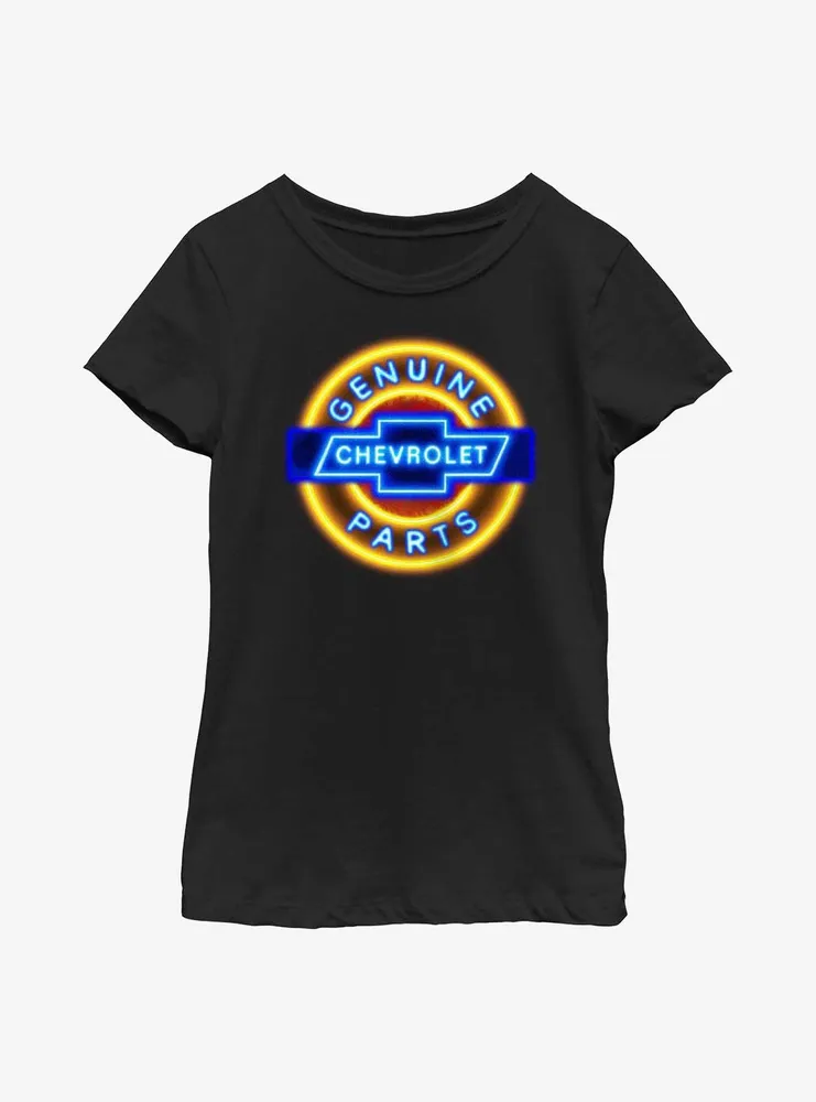 General Motors Chevrolet Neon Sign Youth Girls T-Shirt