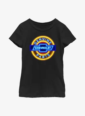 General Motors Chevrolet Neon Sign Youth Girls T-Shirt