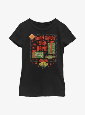 General Motors Smart Santas Shop Chevy Youth Girls T-Shirt