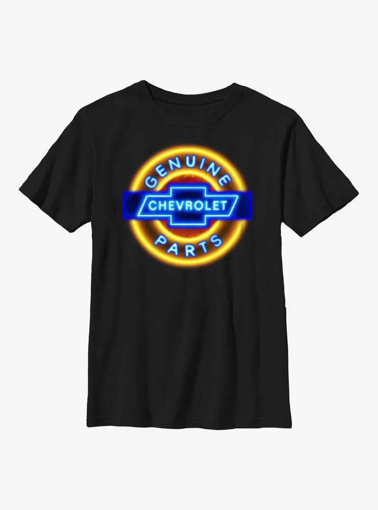 General Motors Chevrolet Neon Sign Youth T-Shirt